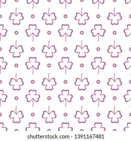 Seamless pattern with clover leaves. Shamrock background. St. Patrick's Day. Design for banner and print.