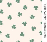 Seamless pattern with clover leaves. St. Patrick's day vector illustration. Clover meadow.