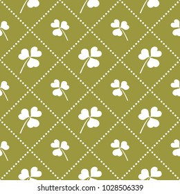 Seamless pattern with clover leaves. St. Patrick's Day. Design for banner and print.