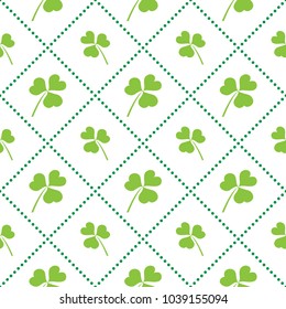 Seamless pattern with clover leaves. St. Patrick's Day. Design for banner and print.