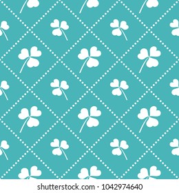 Seamless pattern with clover leaves. St. Patrick's Day. Design for banner and print.