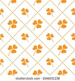 Seamless pattern with clover leaves. St. Patrick's Day. Design for banner and print.