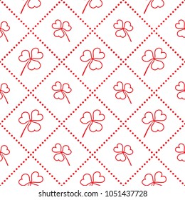 Seamless pattern with clover leaves. St. Patrick's Day. Design for banner and print.