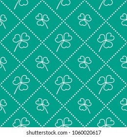 Seamless pattern with clover leaves. St. Patrick's Day. Design for banner and print.