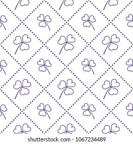 Seamless pattern with clover leaves. St. Patrick's Day. Design for banner and print.