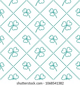 Seamless pattern with clover leaves. St. Patrick's Day. Design for banner and print.