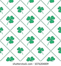 Seamless pattern with clover leaves. St. Patrick's Day. Design for banner and print.