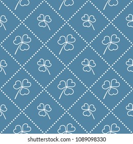 Seamless pattern with clover leaves. St. Patrick's Day. Design for banner and print.