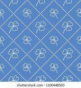Seamless pattern with clover leaves. St. Patrick's Day. Design for banner and print.