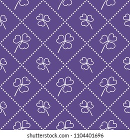 Seamless pattern with clover leaves. St. Patrick's Day. Design for banner and print.
