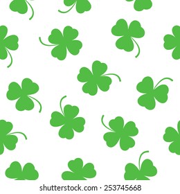 Seamless pattern of clover leaves for St. Patrick Day