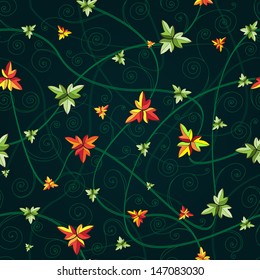 Seamless pattern with clover leaves for st.Patrick's Day. Dark background.