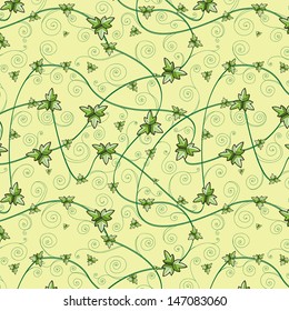 Seamless pattern with clover leaves for st.Patrick's Day. Dark background.
