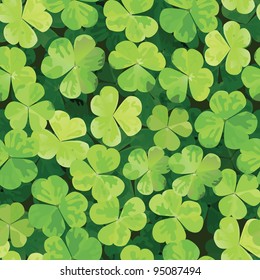 Seamless pattern with clover leaves for st.Patrick's Day. EPS-8 vector illustration.