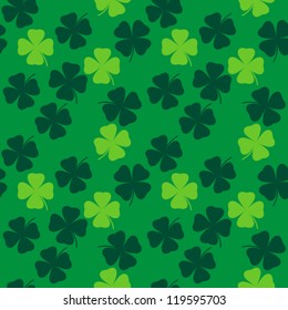 seamless pattern with clover leaves vector background