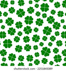 Seamless pattern with clover on a white background