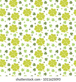 Seamless Pattern Clover Repeatable Green Leaf Nature