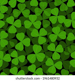Seamless pattern with clover. Shamrock background. For textile, texture, cover. Vector illustration.