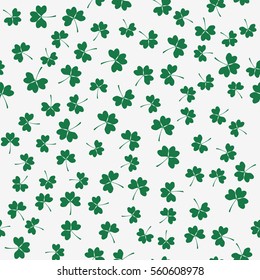 Seamless pattern with clover for St. Patrick Day. Vector illustration different design