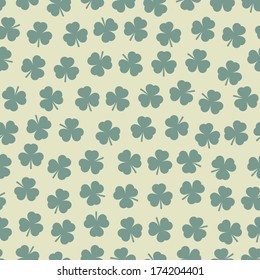 Seamless pattern with clover. St. Patrick's day background. Vector, EPS 8