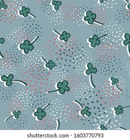 Seamless pattern with clover. The symbol of good luck. Vector background.