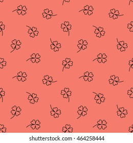Seamless pattern with clover. Vector illustration