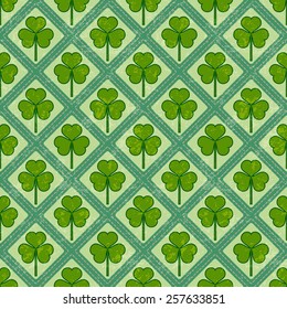 Seamless Pattern with Clovers. Holiday Illustration for St. Patrick's Day.