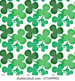 Seamless pattern. clovers leaves on a white background. Vector illustration.