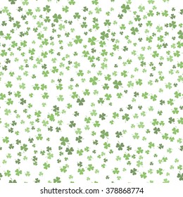 Seamless pattern, clovers for St. Patricks Day, vector