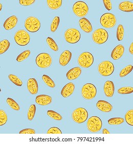 Seamless pattern, clovers for St. Patricks Day, vector