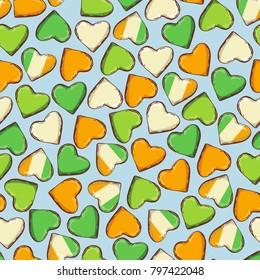 Seamless pattern, clovers for St. Patricks Day, vector