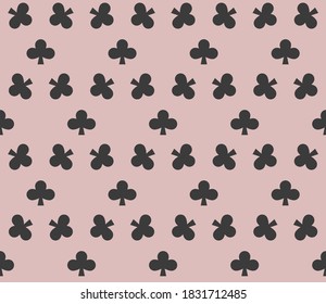 Seamless pattern with Clubs card suit. Endless background. Vector illustration.