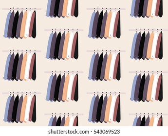 seamless pattern coats on hangers hanging on the tube ,clothes shop texture tuxedo,suit