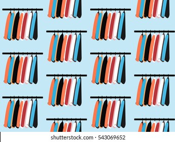 seamless pattern coats on hangers hanging on the tube ,clothes shop texture tuxedo,suit