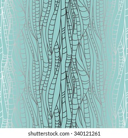 seamless pattern with cobwebs and leaves of corn or the bark of a tree. You can change the background