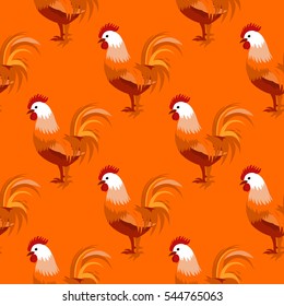 Seamless pattern with cock. Vector illustration