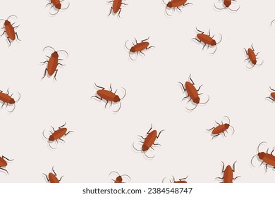 seamless pattern of cockroaches on the wall