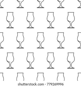 Seamless pattern from cocktail glass black contour on white background of vector illustration
