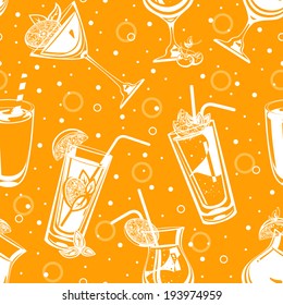 Seamless pattern with cocktail glasses