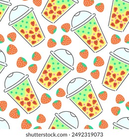 seamless pattern with cocktail to go. Design for backgrounds, textile, fabric, print, wallpaper, wrapping