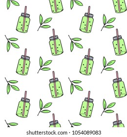 Seamless pattern of  cocktail - vector illustration. Hand drawn food illustration