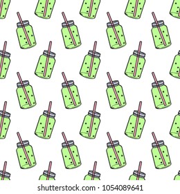 Seamless pattern of  cocktail - vector illustration. Hand drawn food illustration