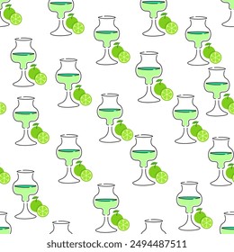 seamless pattern with cocktails. Design for backgrounds, textile, fabric, print, wallpaper, wrapping