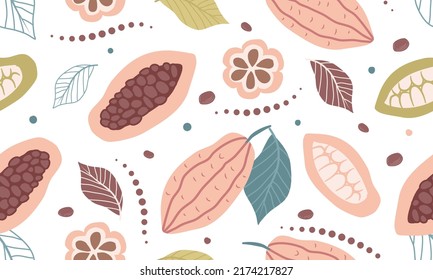 seamless pattern of cocoa. Vector illustration.