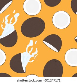 Seamless pattern with coconut