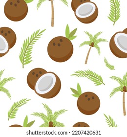 Patrón sin foco con coco. Textura creativa para tela, envoltura, textiles, papel pintado y prendas de vestir. Ilustración del vector