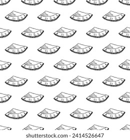 Seamless pattern with coconut doodle for decorative print, wrapping paper, greeting cards, wallpaper and fabric