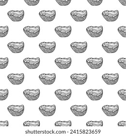 Seamless pattern with coconut doodle for decorative print, wrapping paper, greeting cards, wallpaper and fabric