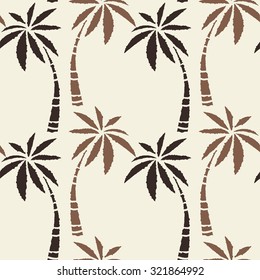 Seamless pattern with coconut palm trees. Nature repeating background. Cloth design. Wallpaper, wrapping