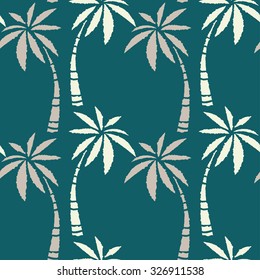 Seamless pattern with coconut palm trees. Nature repeating background. Cloth design. Wallpaper, wrapping